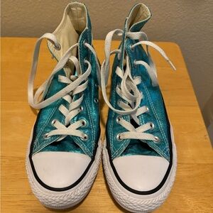 Converse All Star High Top Metallic Teal Size 7